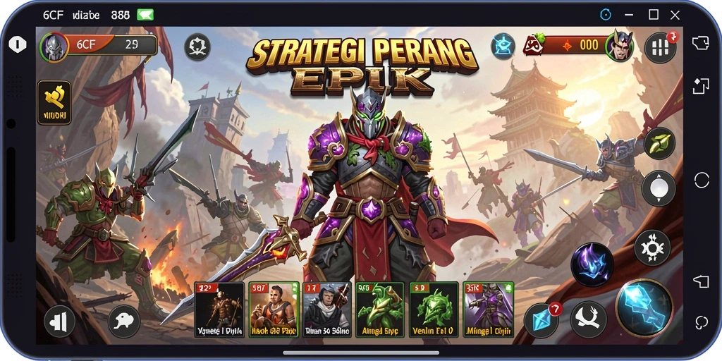 Screenshot gameplay 6CF menampilkan aksi strategi yang intens.