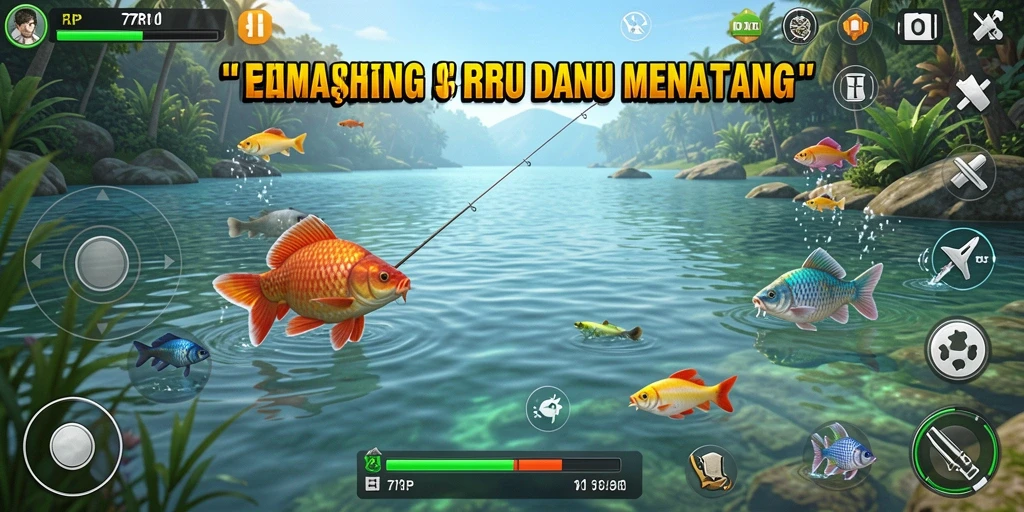 Tampilan gameplay 77RP yang menakjubkan saat memancing di laut.