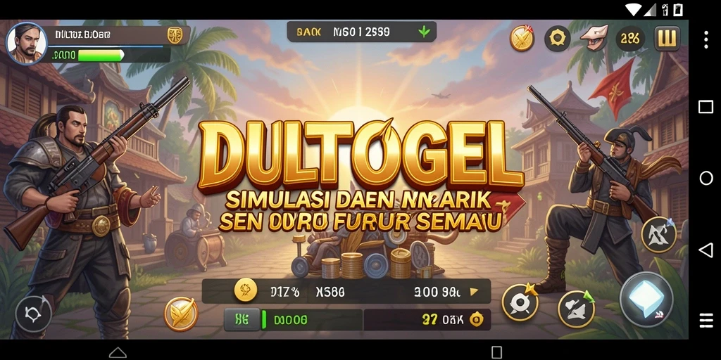 Screenshot utama DULTOGEL menampilkan gameplay simulasi yang seru.