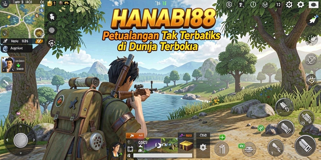 Gameplay HANABI88 yang menampilkan petualangan di dunia terbuka.