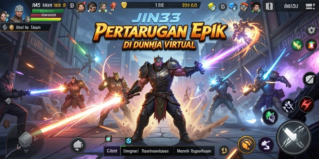 Gameplay JIN33 yang penuh aksi dan pertarungan seru di arena.