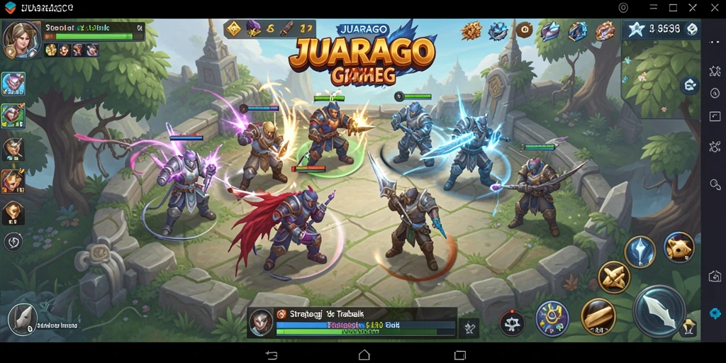 Screenshot JUARAGO menunjukkan pertarungan strategis yang intens.