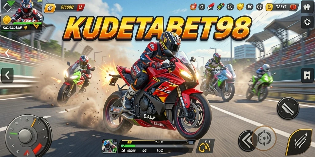Gameplay seru dari KUDETABET98 saat balapan motor.