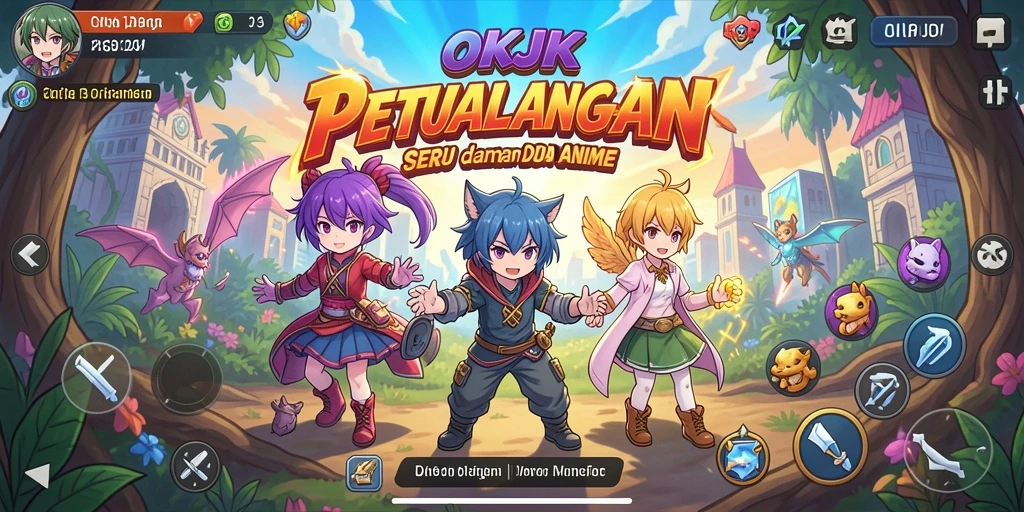 Tampilan gameplay yang memukau dalam dunia anime.
