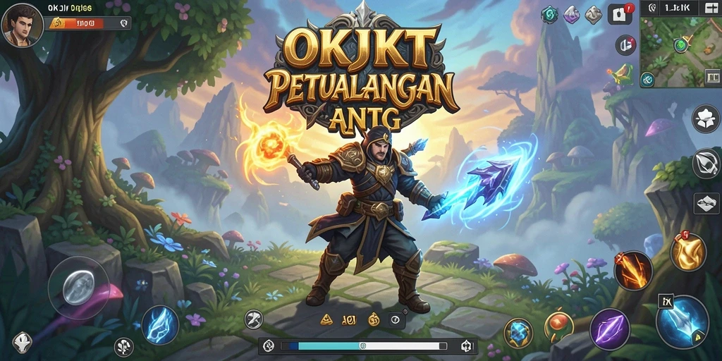 Screenshot gameplay OKJKT yang menampilkan pertempuran epik dan karakter unik.