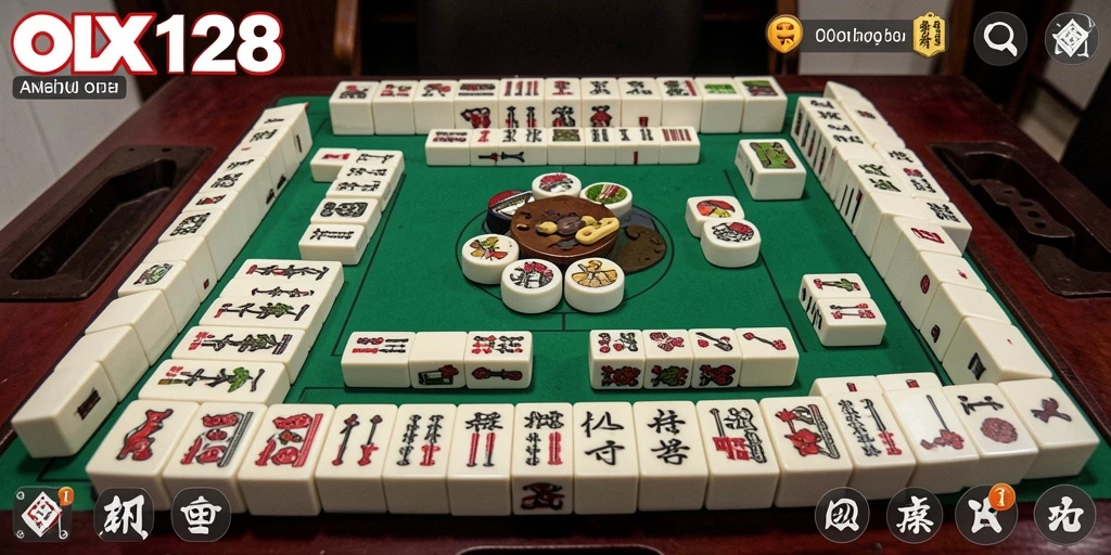 Screenshot gameplay OLX128 menunjukkan keseruan dan tantangan permainan Mahjong.
