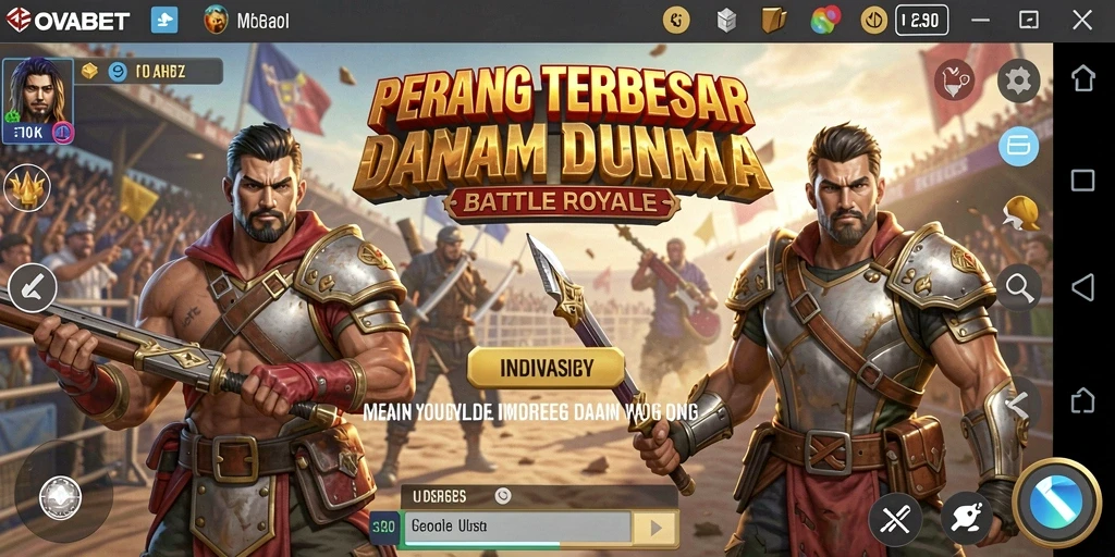 Tampilan gameplay <strong>OVABET</strong> yang penuh aksi dan strategi Battle Royale.