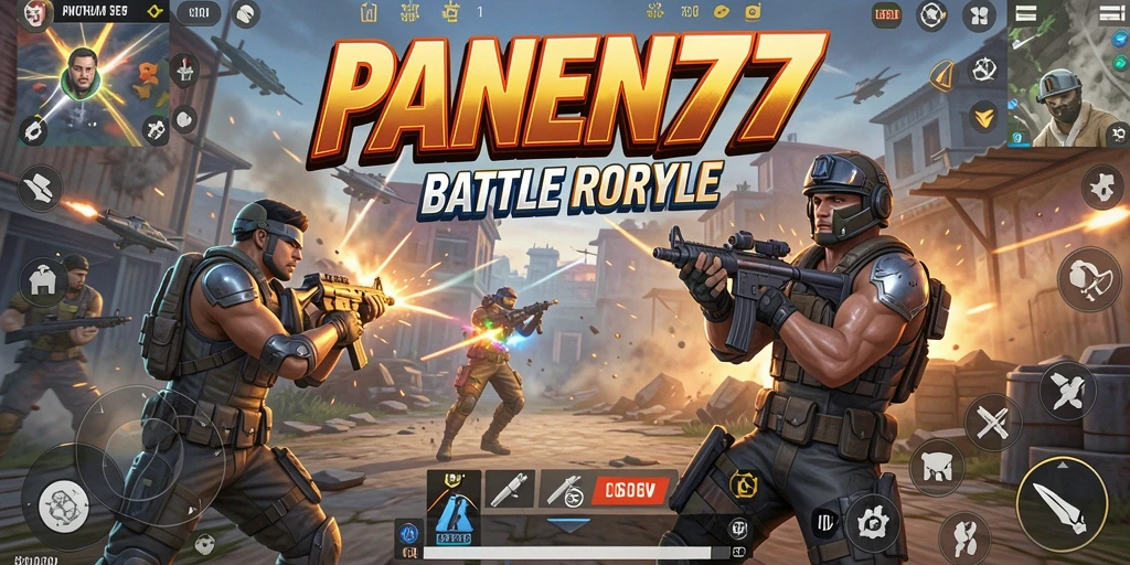 Tampilan seru gameplay Battle Royale di PANEN77.