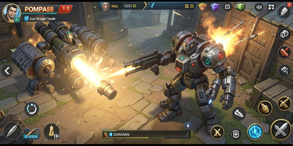 Tampilan gameplay POMPA88 yang penuh aksi strategis.