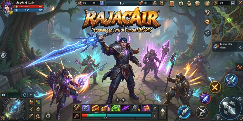 Screenshot utama menampilkan aksi pertempuran seru di RAJACAIR.