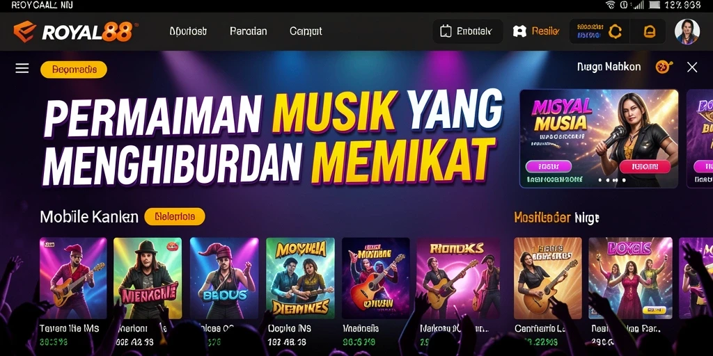 Tangkapan layar utama ROYAL88 dengan gameplay musik yang menarik.