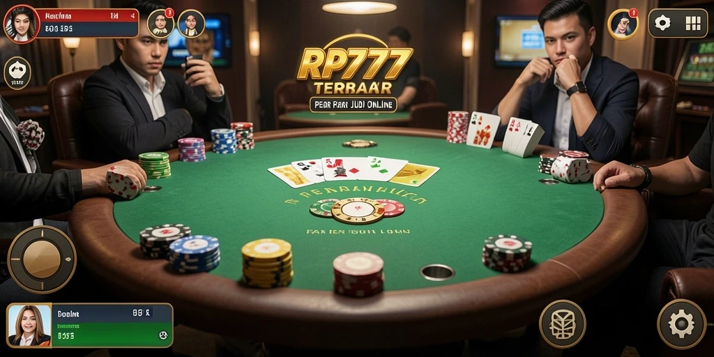 Screenshot utama RP777 menampilkan gameplay poker yang menarik dan interaktif.