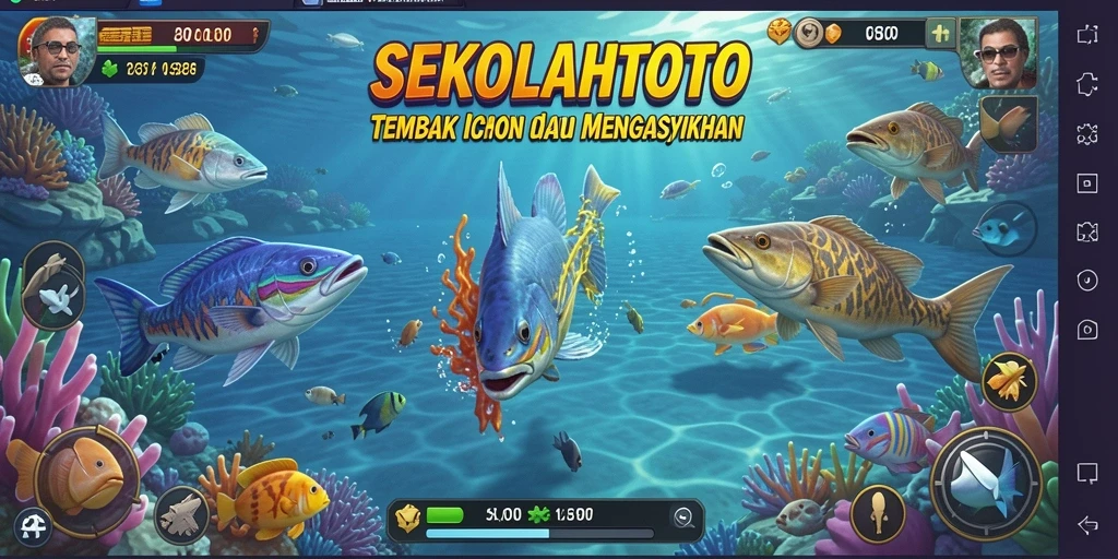 Screenshot gameplay menarik dari SEKOLAHTOTO Tembak Ikan.